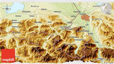 Physical 3D Map of Bad Reichenhall