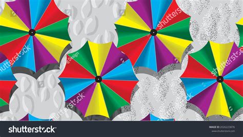 Beach Umbrella Pattern Illustration Umbrellas Lined Stock Vector