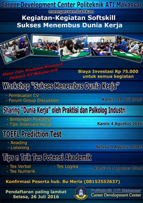 Career Development Center Politeknik Ati Makassar Politeknik Ati Makassar