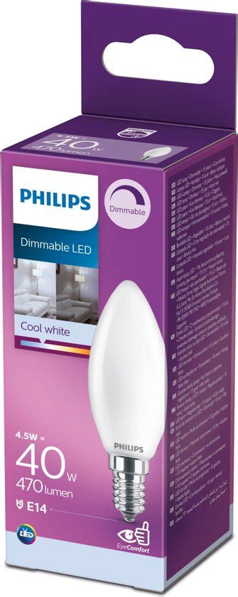 Philips LED Lamp E14 4 5W Neutraal Wit Licht 470 Lm 15000 Uur