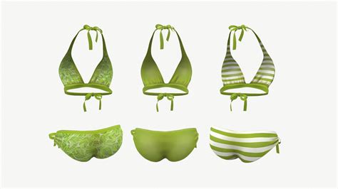 Green Bikini Swimsuit Colors D Model By Zvanka