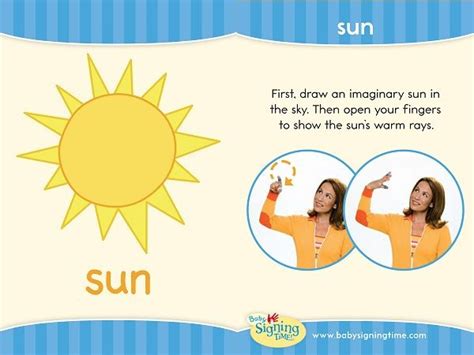 Sign Of The Week Sun Sign Language For Kids Sign Language Book