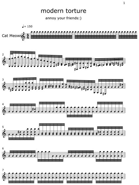 Modern Torture Sheet Music For Cat Meows