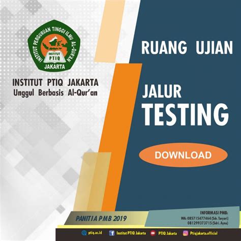 Ruang Ujian Jalur Testing Universitas Ptiq Jakarta