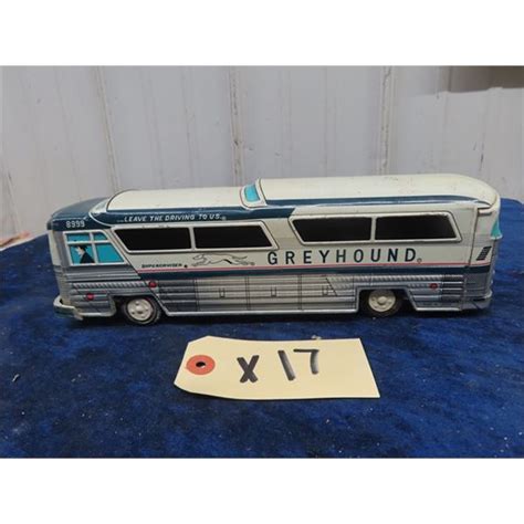 Japan Tin Friction Greyhound Bus 11 X 35 X 3