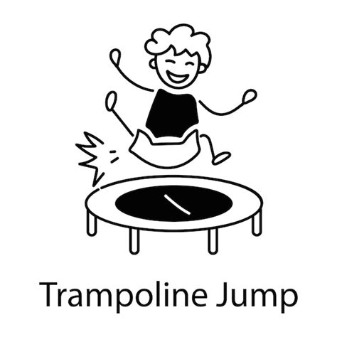 Premium Vector Handy Doodle Icon Depicting Trampoline Jump