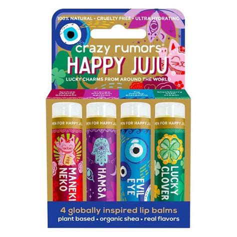 Crazy Rumors Happy Juju Lucky Charms Mix Lip Balms 4 Pack Wholesale