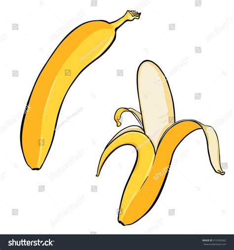 Vector Cartoon Illustration: Two Bananas. - 413302042 : Shutterstock