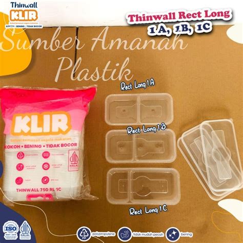 Jual Thinwall Klir Isi 25set 750 Rec Long Rl 1b Dan Rl 1c Kotak Makan