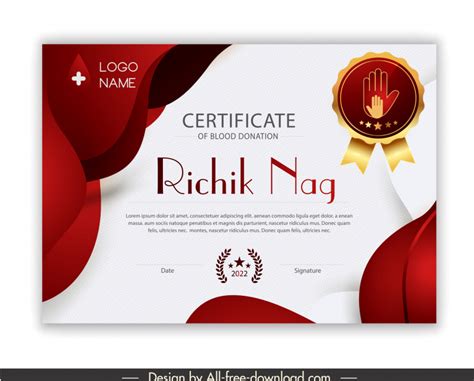 Blood Donation Certificate Design