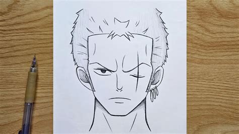 How To Draw Zoro From One Piece Zoro Step By Step Easy Anime