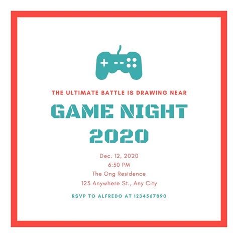 Free custom printable game night invitation templates | Canva