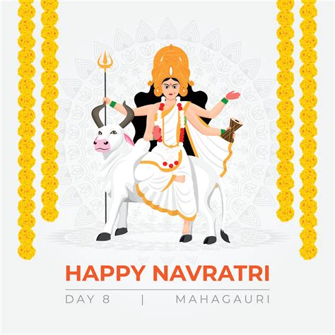 Happy Navratri Wishes Concept Art Of Navratri Illustration Of 9