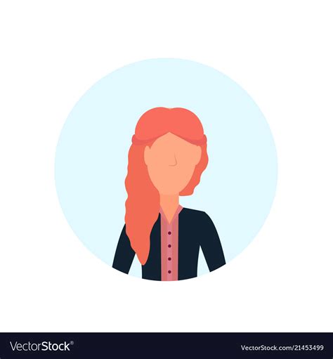 Redhead Woman Avatar Isolated Faceless Female Vector Image