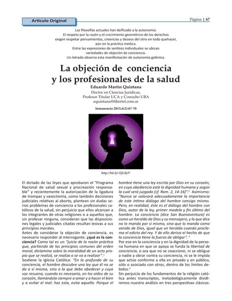 La Objeci N De Conciencia Y Los Profesionales De La Salud