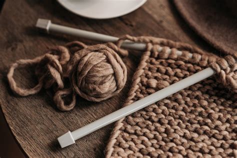 Knitting Needles on a Brown Yarn · Free Stock Photo