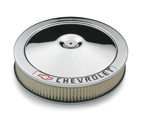 141906 14 Classic Chrome Air Cleaner With Chevrolet And Bow Tie