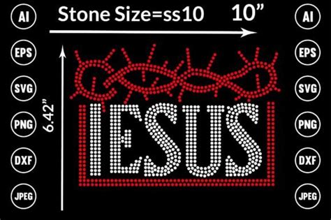 Jesus Rhinestone Templates Design Graphic By TRANSFORM20 Creative Fabrica