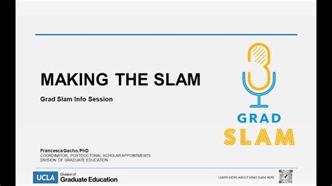 2024 UCLA Grad Slam Making The Slam Workshop YouTube