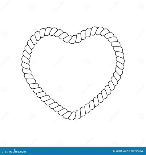 Heart Rope Shape Icon Isolated On White Background Simple Valentine