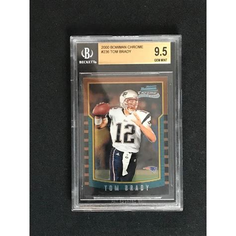 Sold At Auction 2000 Bowman Chrome Tom Brady Rc Bgs 9 5 Gem Mint