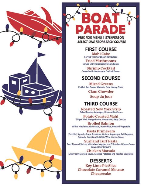 Boat Parade Menu 2022 | Venice, FL