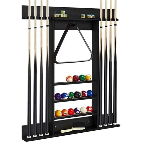 Gymax Porte Queue Billard Mural Support De Queues De Billard En Bois