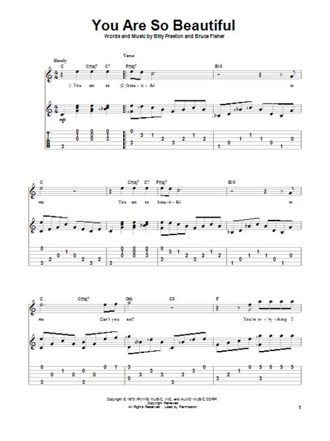 You Are So Beautiful Guitar Tab By Joe Cocker Guitar Tab 83251