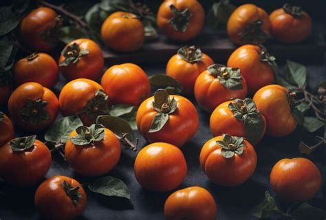 Premium Ai Image Fresh Organic Persimmon Background