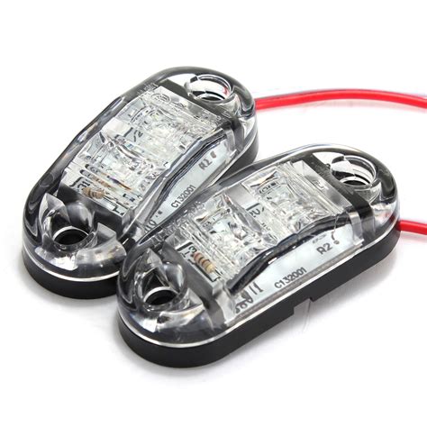 2x White Led Side Marker Light Clearance Lamp Car Truck Trailer Caravan 12v Ebay