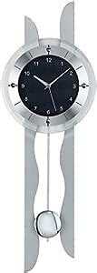 Ams Wanduhr Funk Pendeluhr Aluminium Chrom Amazon De K Che