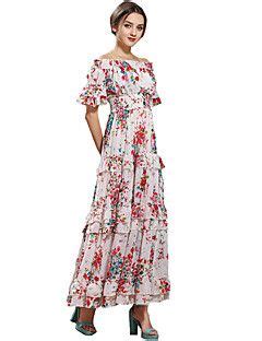 Damen H Lle Chiffon Kleid Party Cocktail Boho Blumen Tr Gerlos Maxi