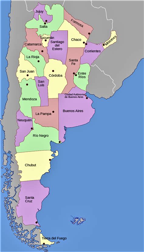 ⊛ Mapa de Argentina 🥇 Político & Físico Con Nombres 2022