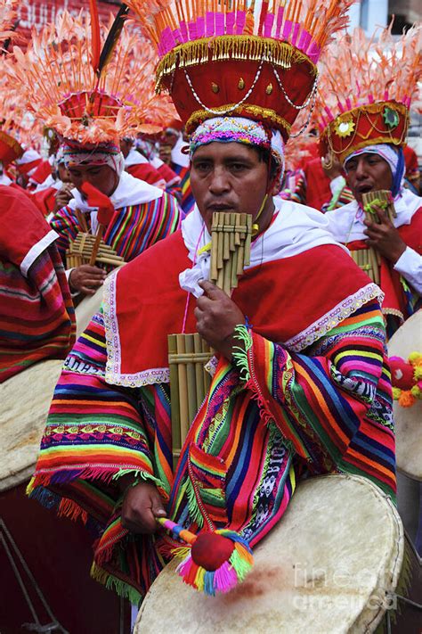 Panpipe Musician Peru Photograph by James Brunker