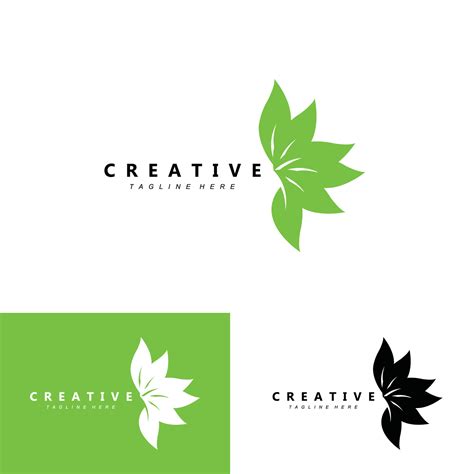 plant and logo design, simple minimalist natural concept, green ...