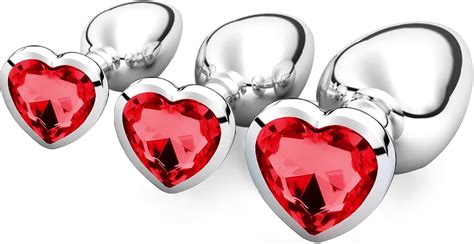 St Cke Klein Medium Gro Metall Analplug Set Mit Herzform Kristall Diamant Anal Sexspielzeug