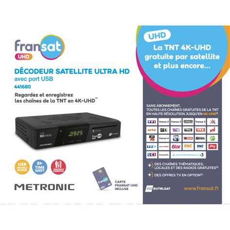 D Codeur Satellite Uhd K Pour Fransat