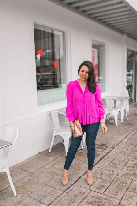Hot Pink Silk Pleated Blouse Adored By Alex
