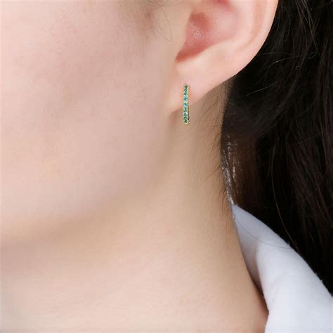 Venus Emerald Hoop Pearl Drop Ct Gold Vermeil Earring Set Jian London