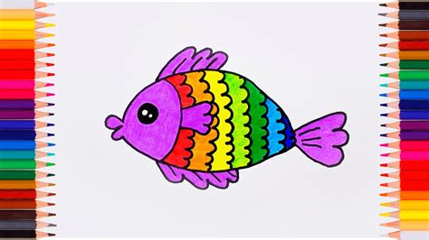 How To Draw A Rainbow Fish Step By Step Youtube