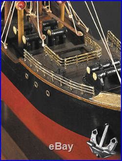 1897 Malacca Tramp Steamer Wooden Cargo Ship Model 26.75 Nautical Decor ...