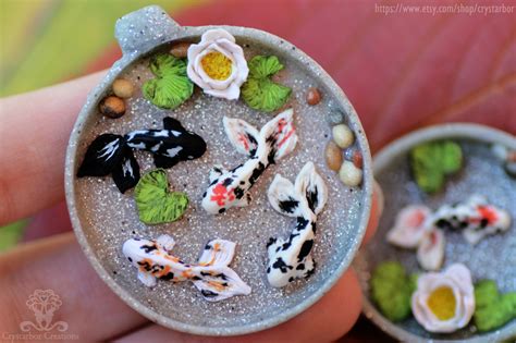 WIP Koi Fish Pond Resin Pendant Polymer Clay By Crystarbor Deviantart