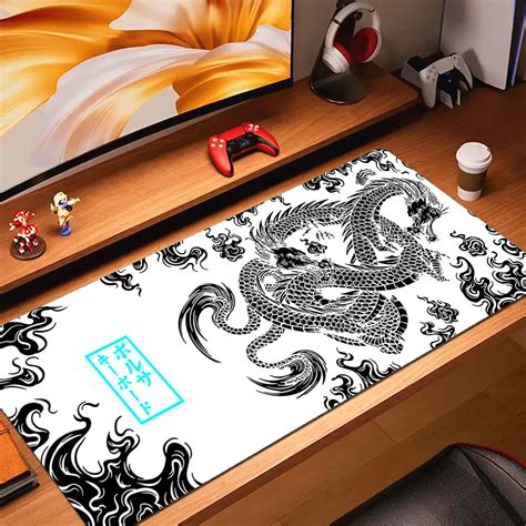 Alfombrilla De Rat N De Estilo Japon S Dragon Para Juegos Alfombrilla