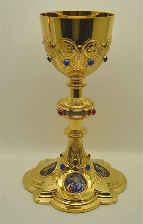 Restored Chalice Circa 1900 Enameling Are Of The Four Evangelists