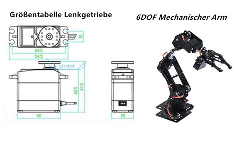 6DOF Robot Mechanical Arm Clamp Claw Kit DOF Manipulator