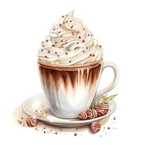 Premium Photo Beautiful Hot Cocoa Mug Topped With Whipped Cream