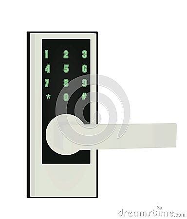 Digital Door Lock Vector Illustration Cartoondealer