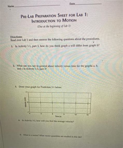 Date Name PRE LAB PREPARATION SHEET FOR LAB 1 Chegg