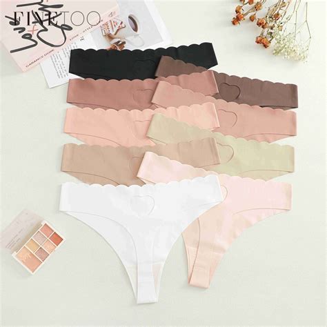 FINETOO Calcinha Sem Costura Para Mulheres Em Formato De Coração Oco Design Breve Lingerie