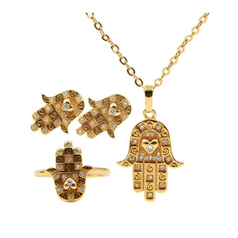 Popular Luxury Indian Saudi Dubai 24k Gold Plated Jewelry Sets Necklace